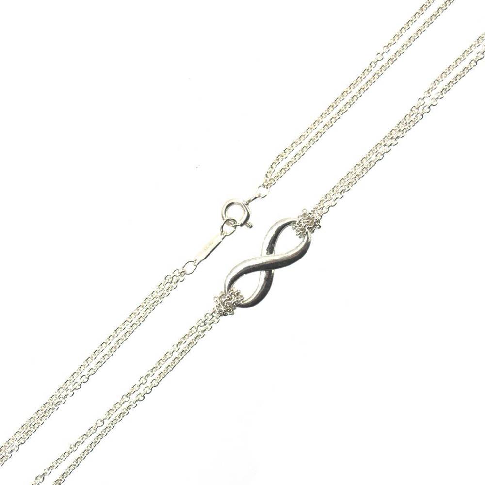 Tiffany Infinity Double Chain Necklace Silver